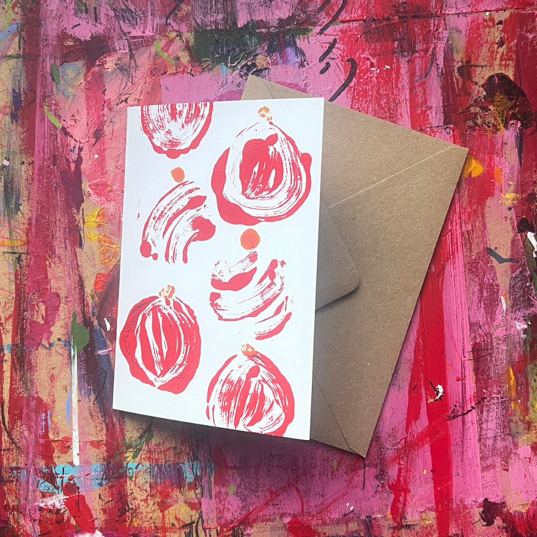 A6 Christmas Greeting Card – Baubles