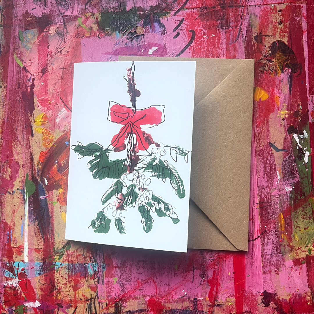 A6 Christmas Greeting Card – Mistletoe