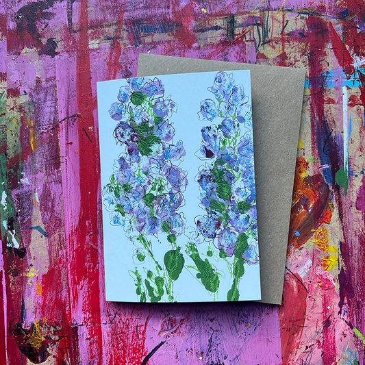 A6 Birth Flower Greeting Card – July, Delphinium