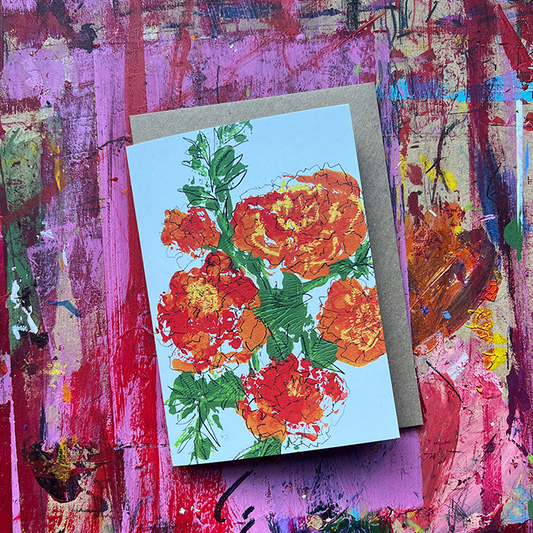 A6 Birth Flower Greeting Card – October, Marigold