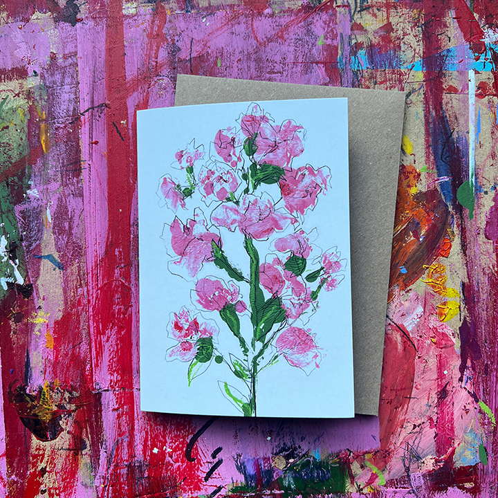 A6 Birth Flower Greeting Card – April, Sweet Pea