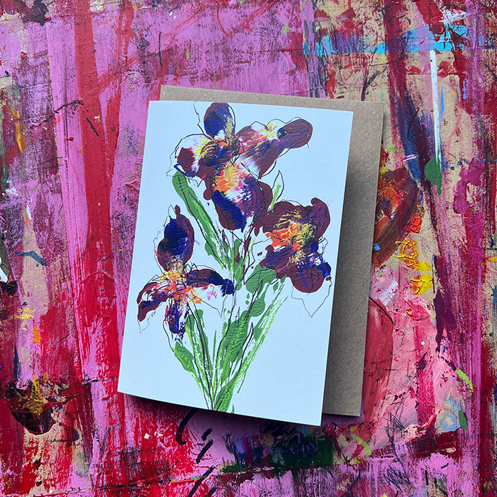 A6 Birth Flower Greeting Card – February, Iris