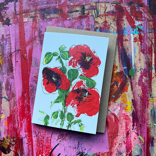 A6 Birth Flower Greeting Card – August, Poppy